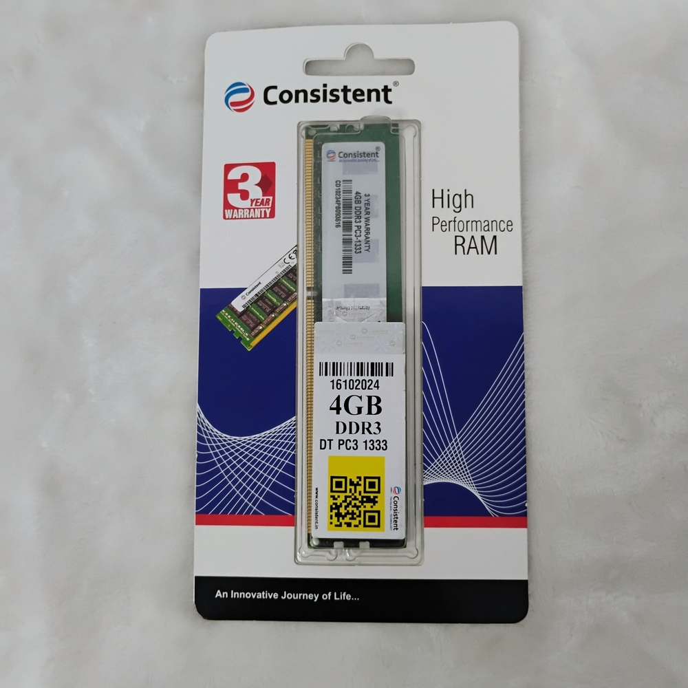 Consistent 4GB DDR3 High Performance Desktop RAM 1333 Mhz NEW & SEALED E